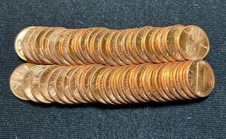 1986-D Unc Lincoln Memorial One Cent Penny Roll Uncirculated 50 Coins - SS457