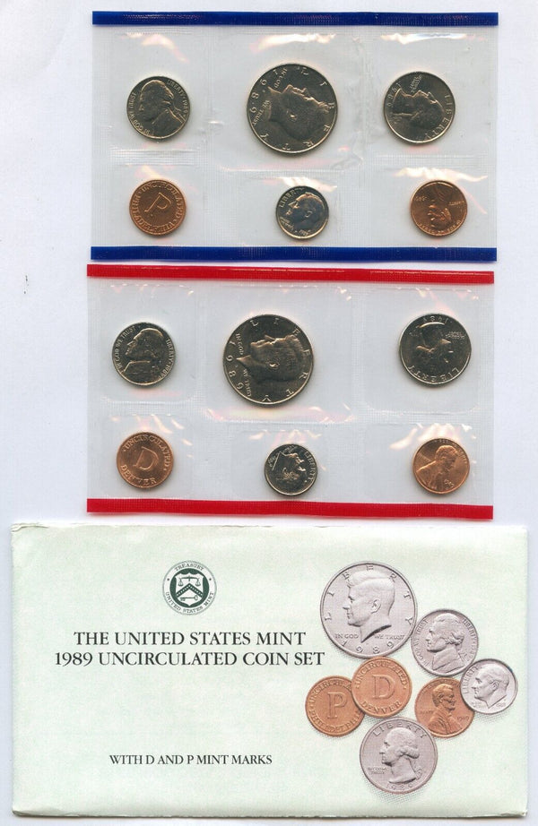 1989 US Uncirculated Mint Set 10 Coin United States Philadelphia Denver P & D