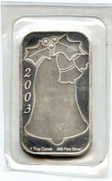 2003 Let There Be Peace Angel 999 Silver 1 oz Art Bar Ingot Medal Ounce - K118