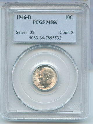 1946-D Roosevelt Silver Dime 10C PCGS MS66 Certified - Denver Mint - SR72