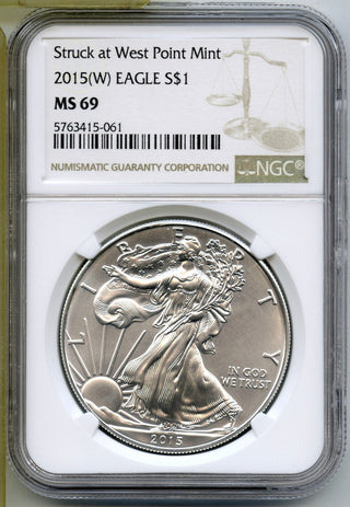 2015 (W) American Eagle 1 oz Silver Dollar NGC MS69 Certified West Point - H755