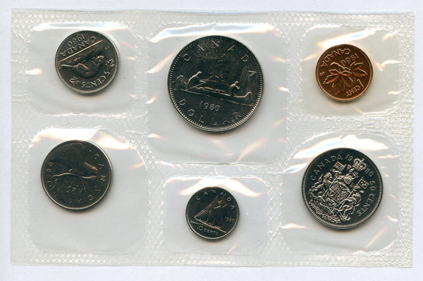1980 Canada Uncirculated 6 Coin Mint Set Lot of 4 Canadian - JP761