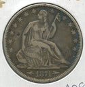 1874-P Arrows Silver Seated Liberty Half Dollar 50c Philadelphia Mint - SS742