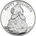 2024 Happy Holidays Snowman Christmas 1 Oz Fine 999 Silver Art Round Gift