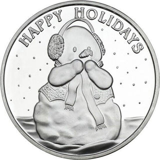 2024 Happy Holidays Snowman Christmas 1 Oz Fine 999 Silver Art Round Gift