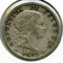 1897 Colombia Coin Diez Centavos - Bogota - K172