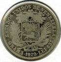 1929 Venezuela Silver Coin Bolivar Libertador - K212