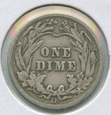 1910-D Silver Barber Dime 10c Denver Mint -SS237