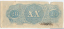 1863 $20 Twenty Dollars Confederate States Of America Note Currency T-58 - SR968