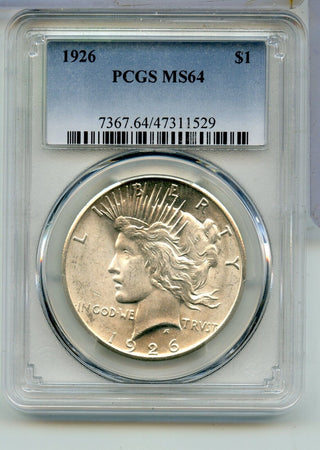 1926-P Peace Silver Dollar PCGS MS64 Philadelphia Mint - KR926