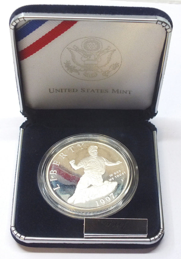 1997 Jackie Robinson Proof Silver Dollar $1 Coin United States Mint - H893