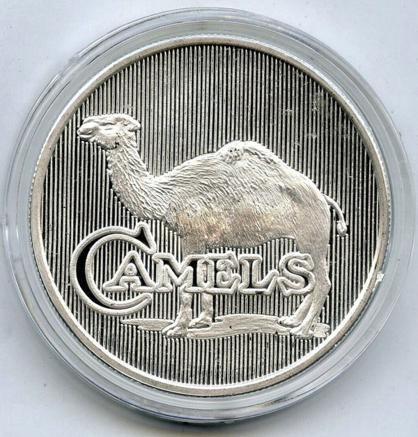 Camel Are Coming Cigarettes 999 Silver 1 oz Proof Art Medal Round Ounce - J590