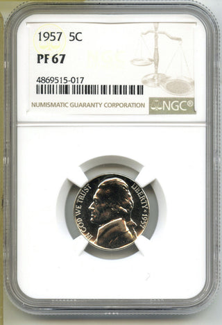 1957 Jefferson Proof Nickel NGC PF 67 Certified - J457