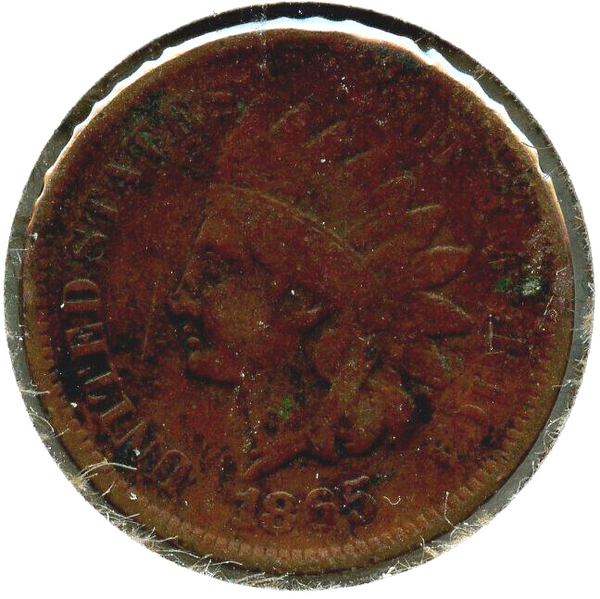 1865 Indian Head Cent Penny - Philadelphia Mint - RC464