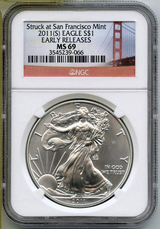 2011 (S) American Eagle 1 oz Silver Dollar NGC MS69 Early Release San Fran H751