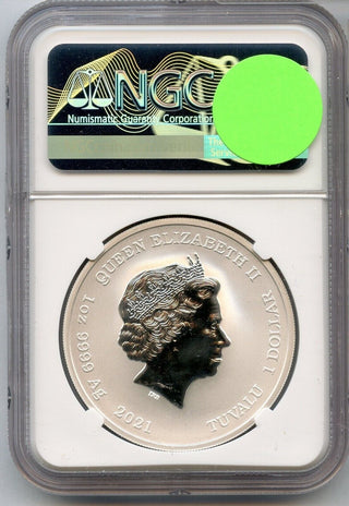 2021 Marge + Maggie Simpsons 1 oz Silver Coin NGC MS 70 Tuvalu $1 Release JN702