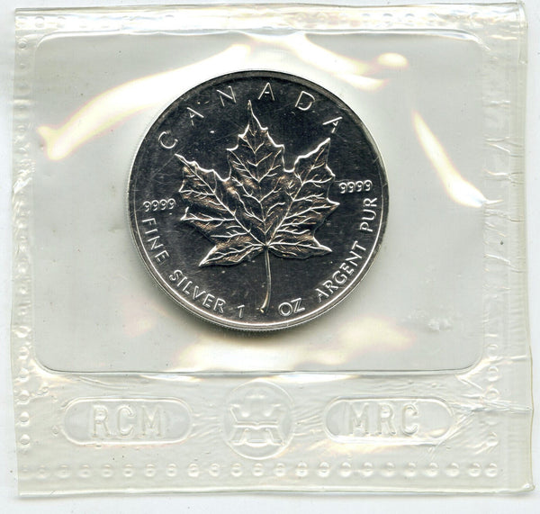 1991 Canada Maple Leaf 9999 Silver 1 oz $5 Coin - Sealed Bullion - J72