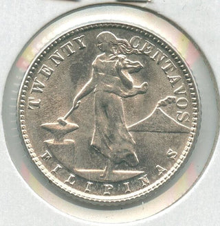 1944-D  Philippines .7500 Silver Coin 20 Centavos - SS72