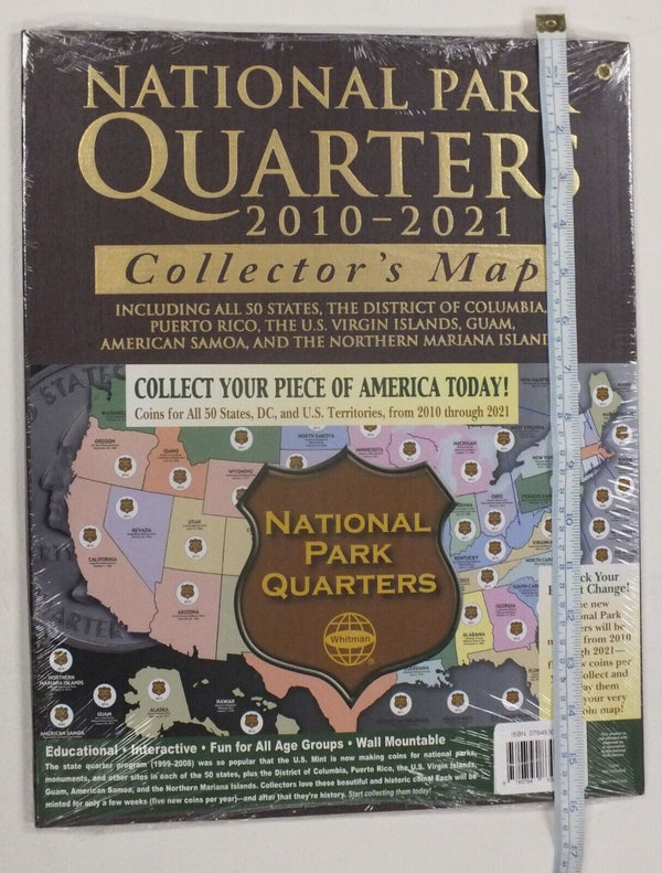 National Park Quarter 2010-2021 Large Collector Map ATB Whitman Harris Album 16