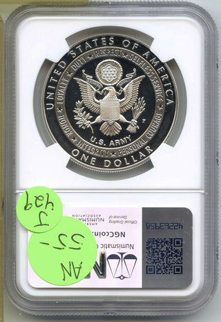 2011-P United States Army Proof Silver Dollar NGC PF69 Ultra Cameo Coin - J429