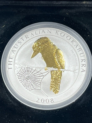2008 Australian Kookaburra 1 oz Silver Gilded Coin Anda Coin Show Special- SR137