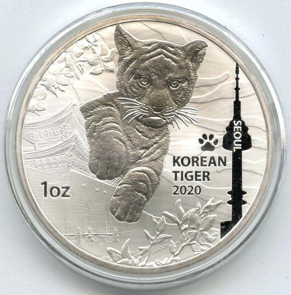 2020 Republic of Korea Seoul Tiger 999 Silver 1 oz Medal Round - K348