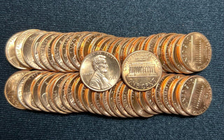 1986-P Unc Lincoln Memorial One Cent Penny Roll Uncirculated 50 Coins - SS456