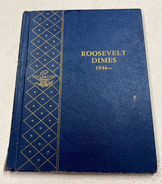 Complete Roosevelt Silver Dime 1946 to 1972 Whitman Album 9414 60 Coins - SR861