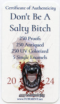 Don't Be A Salty Bitch Morton Salt 1 Oz Troy 999 Fine Silver Art Bar - JP839