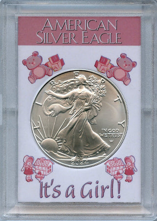 2024 American Silver Eagle 1 oz Coin It's A Girl Holder BU Gem Uncirculated Gift