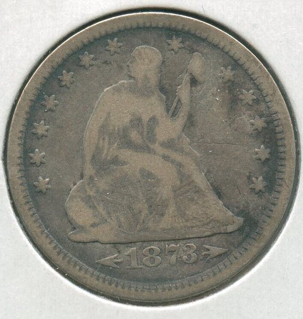 1873-P Arrows Silver Seated Liberty Quarter 25C Philadelphia Mint - SS675