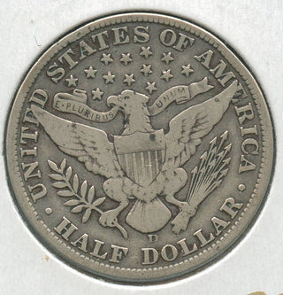 1912-D Silver Barber Half Dollar 50c Denver Mint -SS760