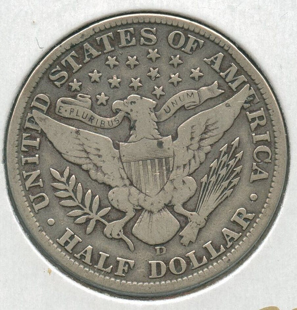 1912-D Silver Barber Half Dollar 50c Denver Mint -SS760