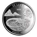 2020 St. Lucia Whiptail Lizard  1 oz Silver 999 Coin Queen Elizabeth $2 - SR363