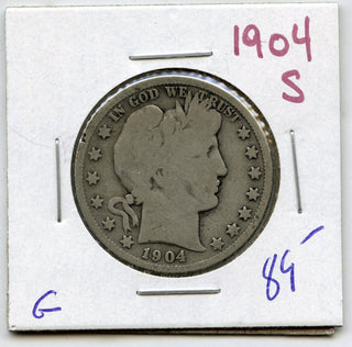 1904-S Barber Silver Half Dollar - San Francisco Mint - A680