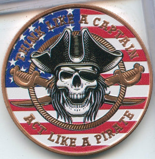 (20) Caribbean Pirate Skull American Flag  1 Oz 999 Copper Round Colored Roll