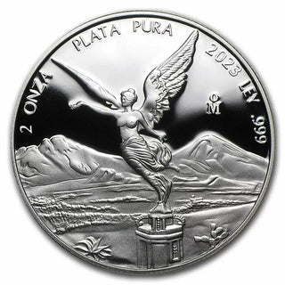 2023 Mexico Libertad Proof 2 Oz Silver Plata Pura 2 Onza Coin in Capsule  JP737