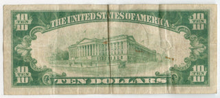 1934 $10 Silver Certificate Bank Note Currency - SS104