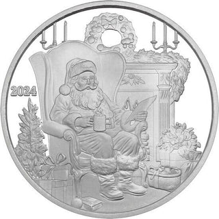 Letters to Santa Claus Christmas X-Mas 1 Oz 999 Fine Silver Art Round Gift JP841