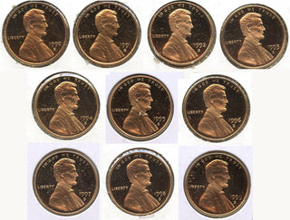 1990 - 1999 Lincoln Memorial Proof Cent Pennies Run of (10) Coins Lot Set - H461