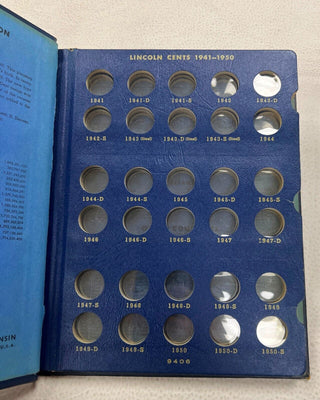 Lincoln Cents 1941 -  Set Whitman Coin Folder 9406 Album - KR943