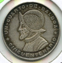 1953 Panama Silver Coin 1/4 Balboa Cuarto - K210