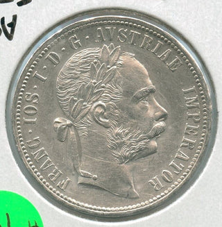 1878 Austria Silver One Florin Coin Franz Joseph I - SR833