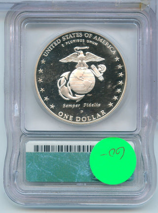 2005-P Marine Corps Silver Dollar ICG PR69 DCAM Commemorative Coin - SS290