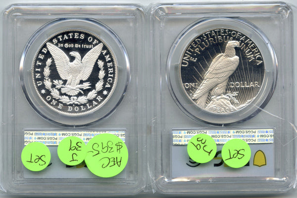 2023-S Peace + Morgan Silver Dollar 2-Coin Set PCGS PR70DCAM First Day - J39