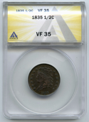 1835 Classic Head Half Cent Penny ANACS VF 35 Certified - K308