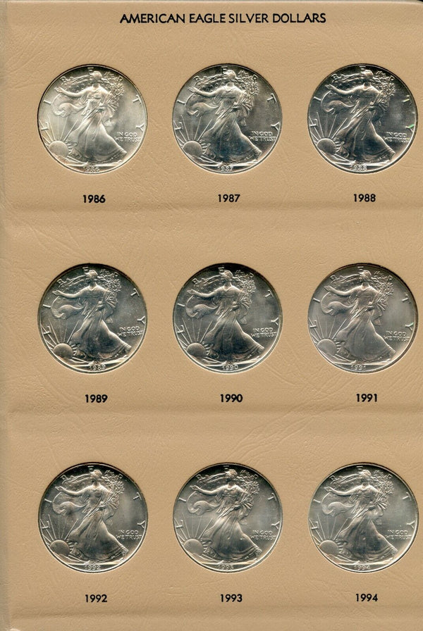 American Silver Eagles 1986 - 2021 Collection Dansco Album 7181 Complete JN100