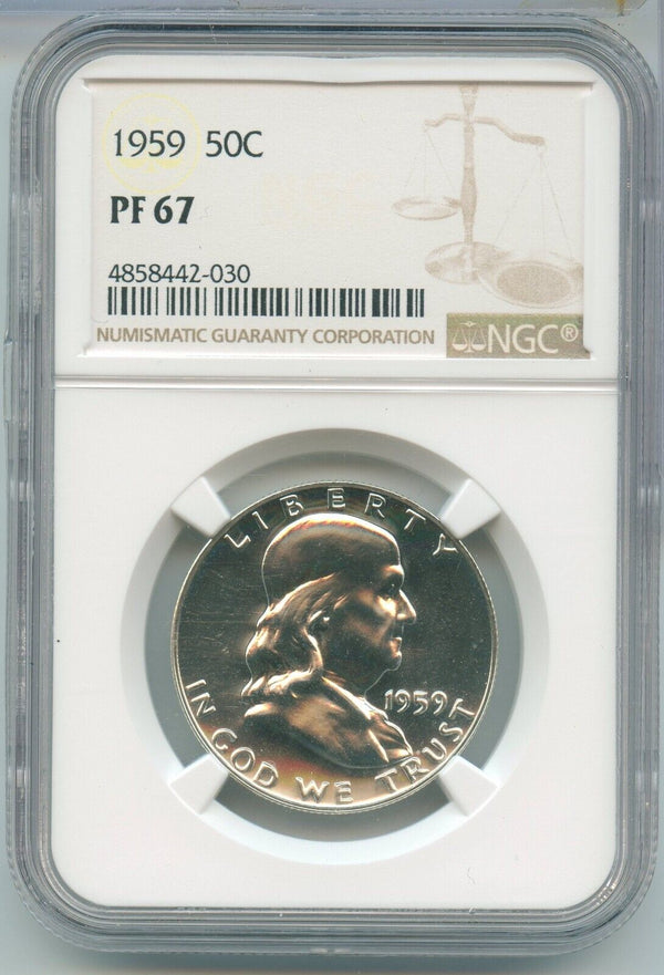 1959-P Silver Proof Franklin Half Dollar 50c NGC PF67 Philadelphia Mint - SS143