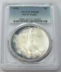 1995 American Eagle 1 oz Silver Dollar PCGS MS 68 Toning Toned Bullion - E615