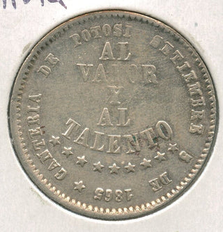 1865 Bolivia 1/2 Melgarejo Silver Coin  - SS122